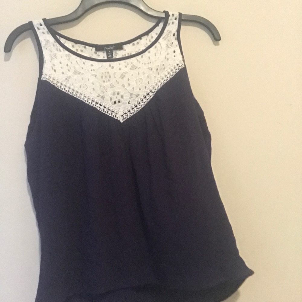 NAVY dressy tank PAPAYA